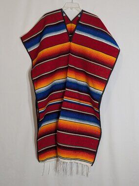 Made In Mexico Colorful Poncho; One Size; New
